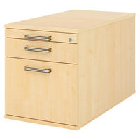 ROLLCONTAINER - mit Hängeregistratur 80/42,8/51,2 cm in Ahornfarben Streifengriff (Kunststoff) - Ahornfarben, Holzwerkstoff (42.8/51.2/80cm) - bümö