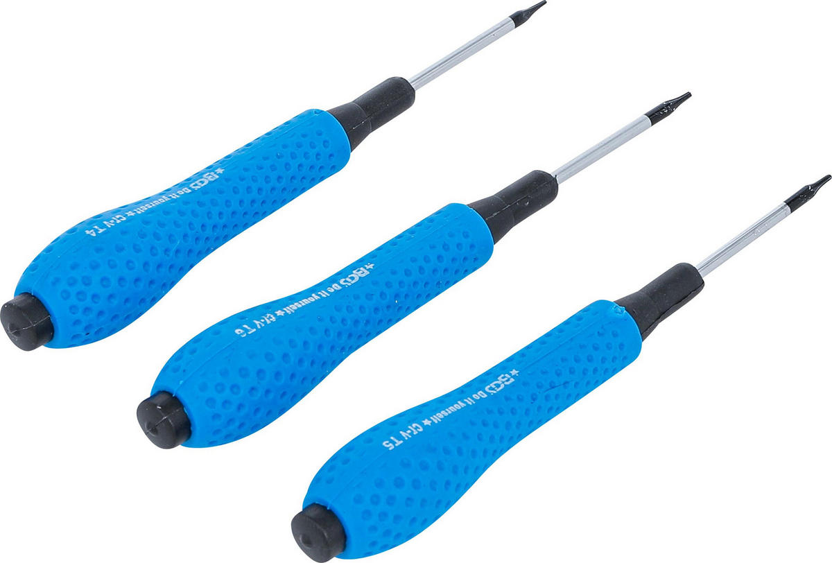 PRÄZISIONS-SCHRAUBENDREHER-SATZ | T-PROFIL (FÜR TORX) T4 / T5 / T6 | - Multicolor, Kunststoff/Metall (1/1cm) - BGS technic