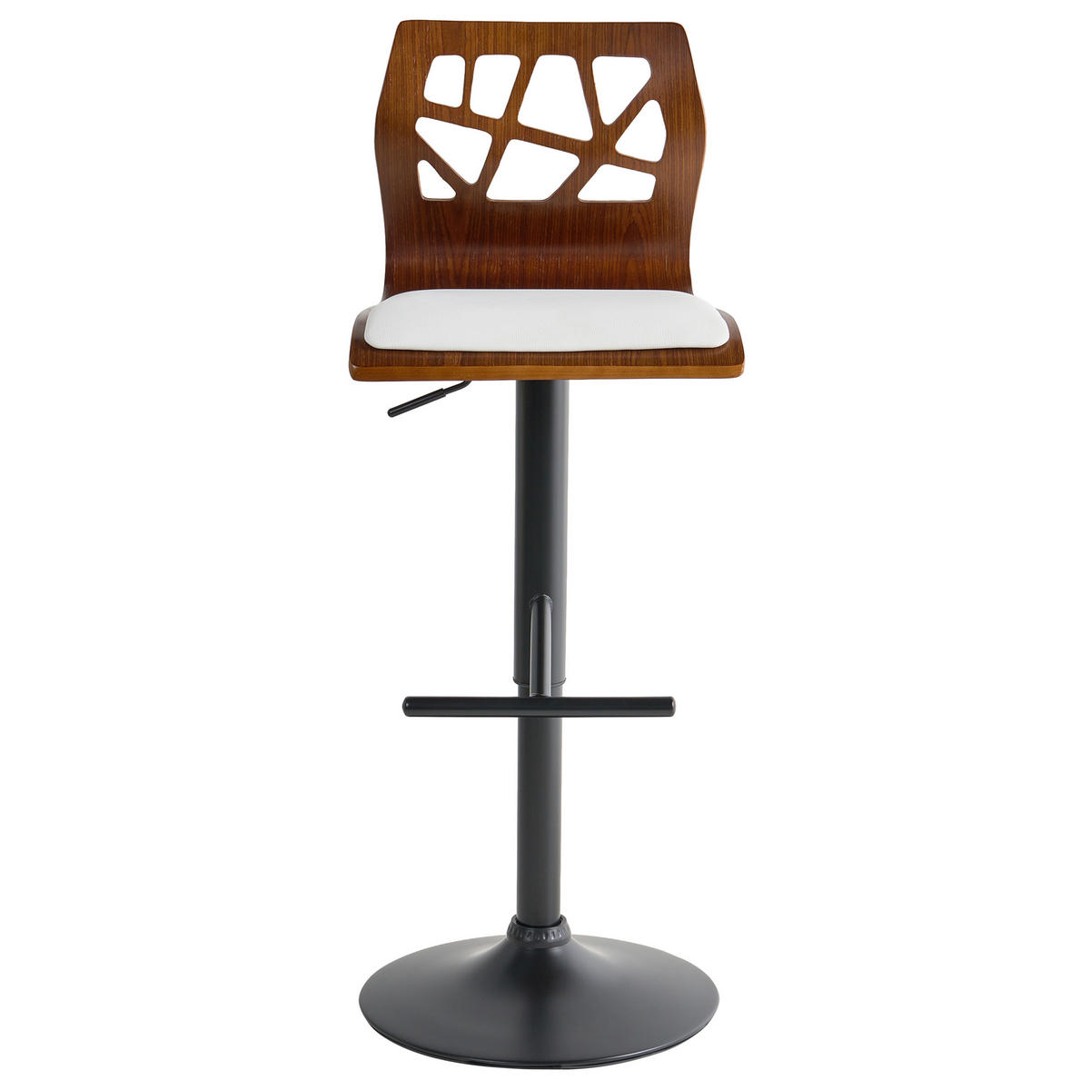 BARSTUHL 2er-Set Kunstleder Weiß/Schwarz Petersburg - Braun, Holzwerkstoff (42/95/42cm) - Beliani