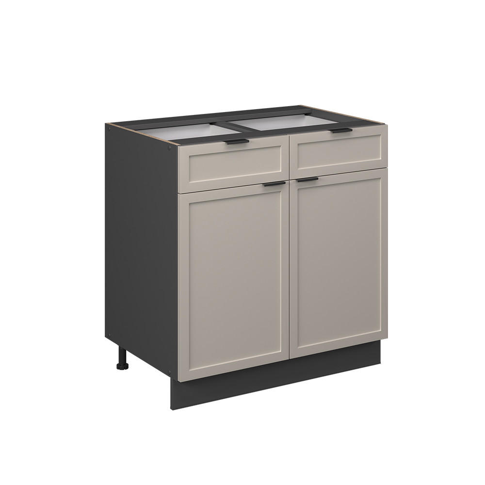 KÜCHENUNTERSCHRANK Fame-Line GrauBeige 80 cm ohne AP - Anthrazit/Grau, Holzwerkstoff (80/82/51.6cm) - Vicco