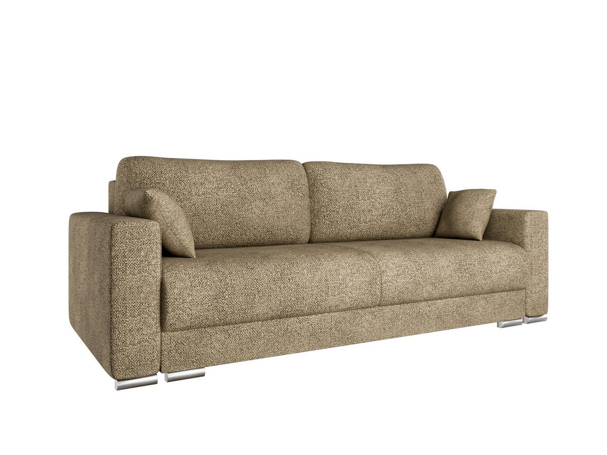 SCHLAFSOFA Calma mit Bettkasten 3-Sitzer modernen Stil, Mokka - Mokka, Holz (229/87/97cm) - Panda Möbel