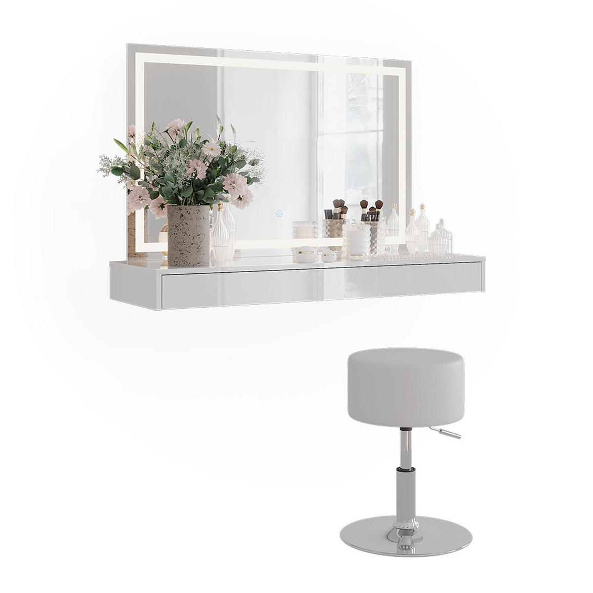 TOALETNÍ STOLEK Sherry Bílá - bílá, kompozitní dřevo (120/12/40.1cm) - Vicco