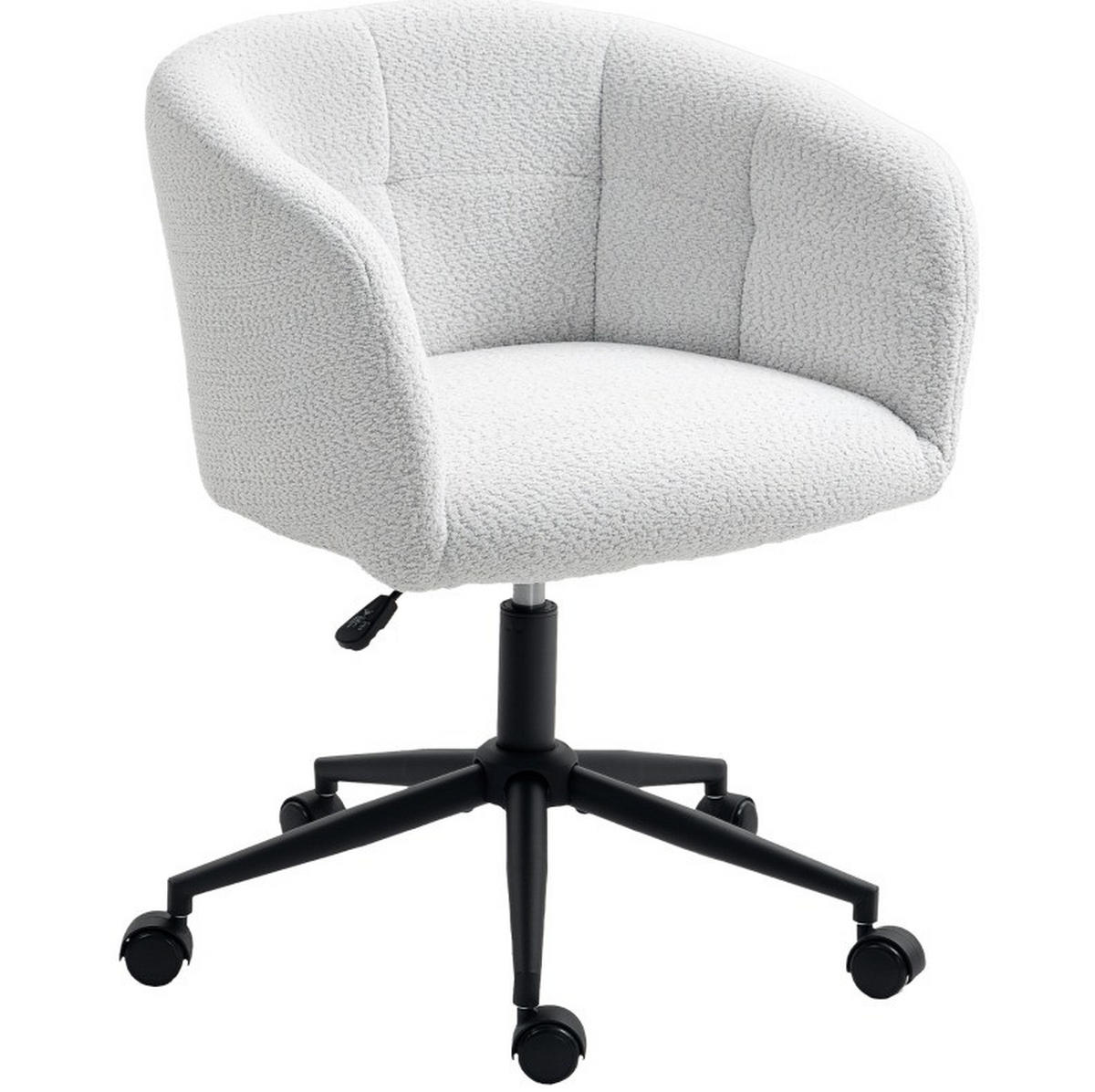 BÜROSTUHL in Cremeweiß 59x65x85 cm mit Armlehnen, Rollen und verstellbarer Sitzhöhe - Creme, Textil (65/85/59cm) - IVMEU