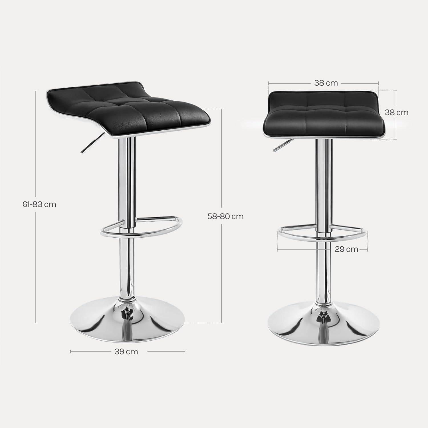 Thumbnail - Woltu Barhocker, Schwarz, Metall, 39x83x39 cm, Esszimmer, Barmöbel, Barhocker