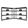 SCHWERLASTREGAL Rhino 2er-Set mit 2x 180x200x60 cm 4 Melamin-Ebenen 16mm Fachlast 500 kg Schwarz - Schwarz, Metall (400/180/60cm) - PROREGAL