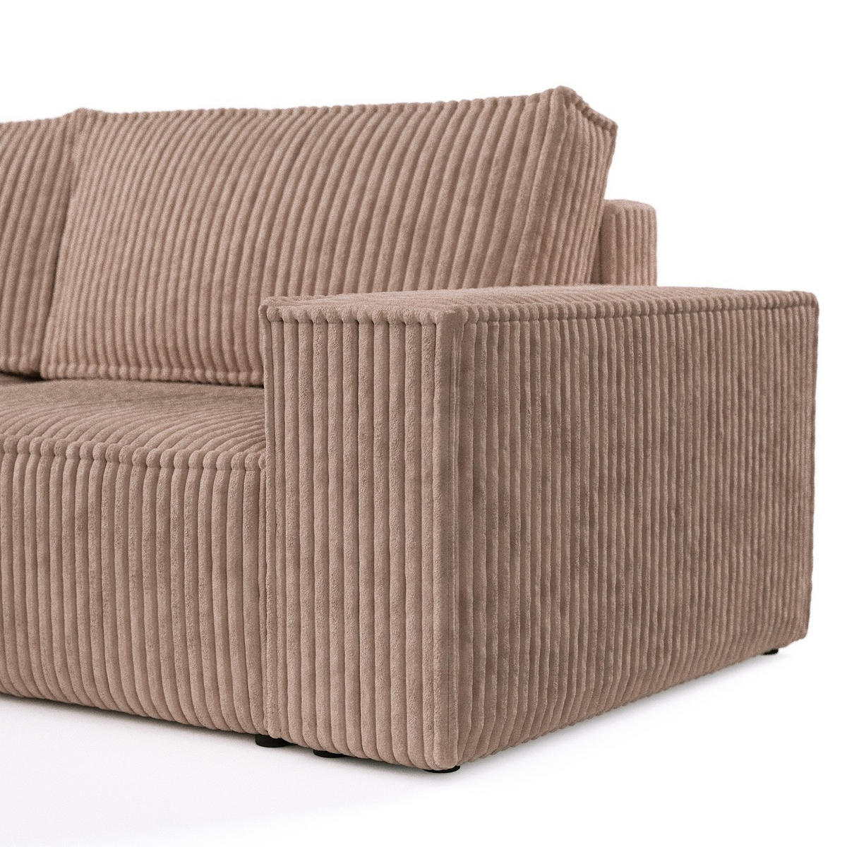 ROHOVÁ SEDAČKA CAVO, textil, Béžová - černá/béžová, dřevo/kompozitní dřevo (255/148cm) - AltaBeds
