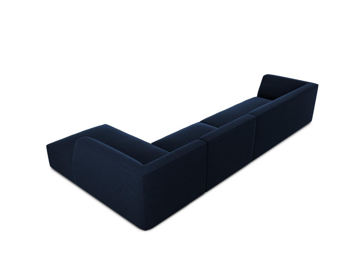 ECKSOFA rechts Ruby aus Samt königsblau 5 Sitzplätze - Blau, Textil (180/366cm) - Micadoni