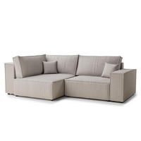 ECKSOFA MIT SCHLAFFUNKTION Tonga Beige Webstoff - Beige/Schwarz, Holz/Holzwerkstoff (105/225cm) - Maison de Reve