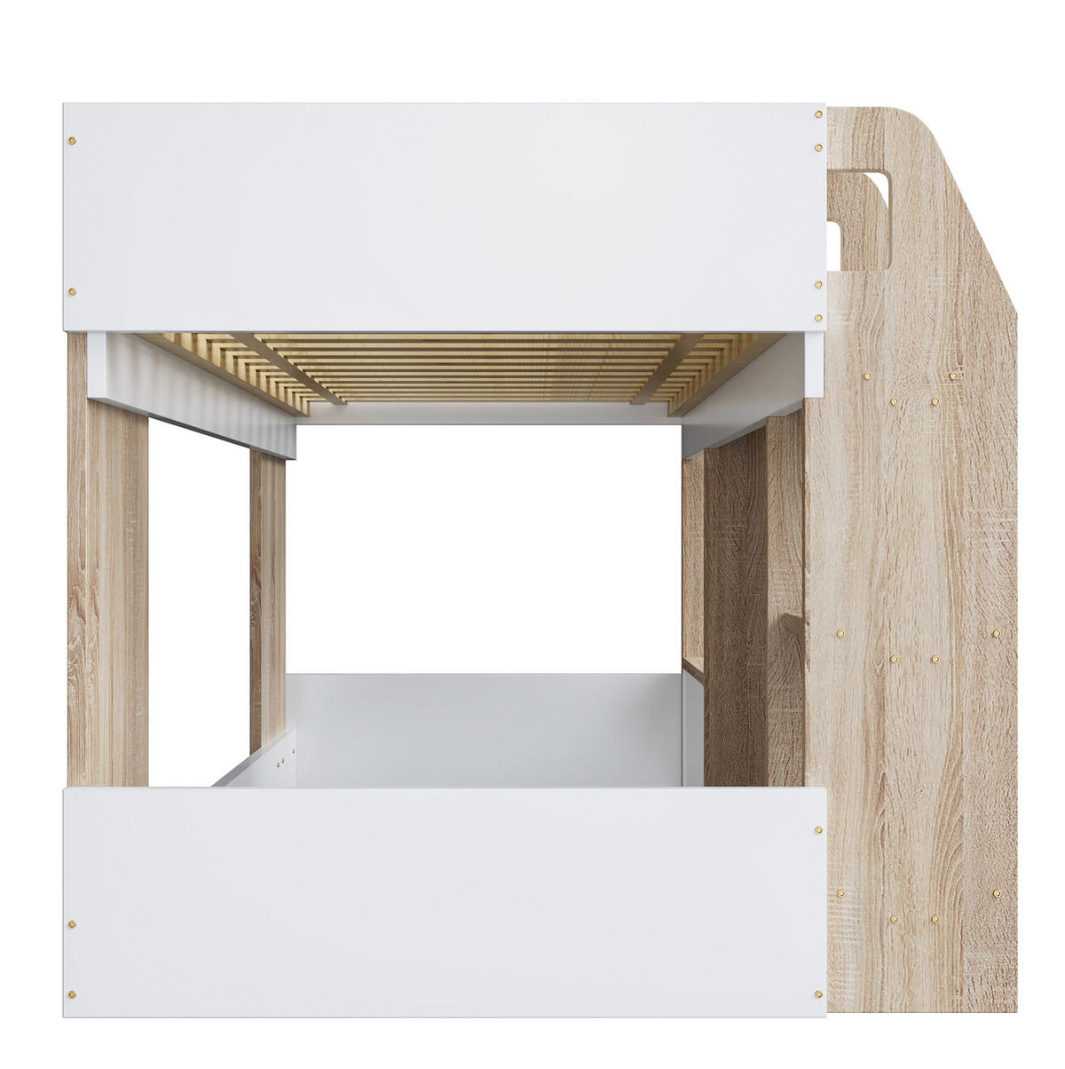 HOCHBETT aus Holz 90x200 cm in Rosa mit Leiter & Stauraum - Rosa, Holzwerkstoff (90/200cm) - Modfu