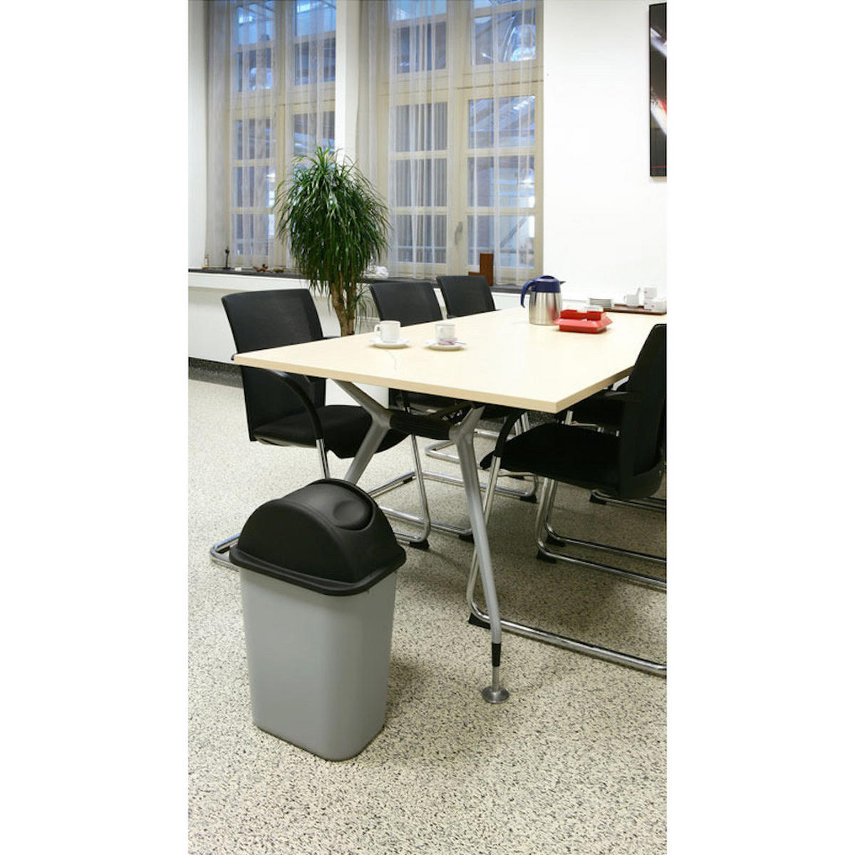 MÜLLEIMER Rechteckiger 39 Liter 50,5x27,9x38,7 cm Polyethylen Grau - Grau, Metall (27.9/50.5/38.7cm) - PROREGAL