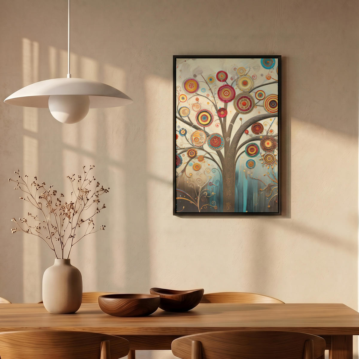 LEINWAND Bilder mit Rahmen - Baum - Baum des Lebens - Farbe - 40x60 - Braun, Textil (40/60cm) - MuchoWow