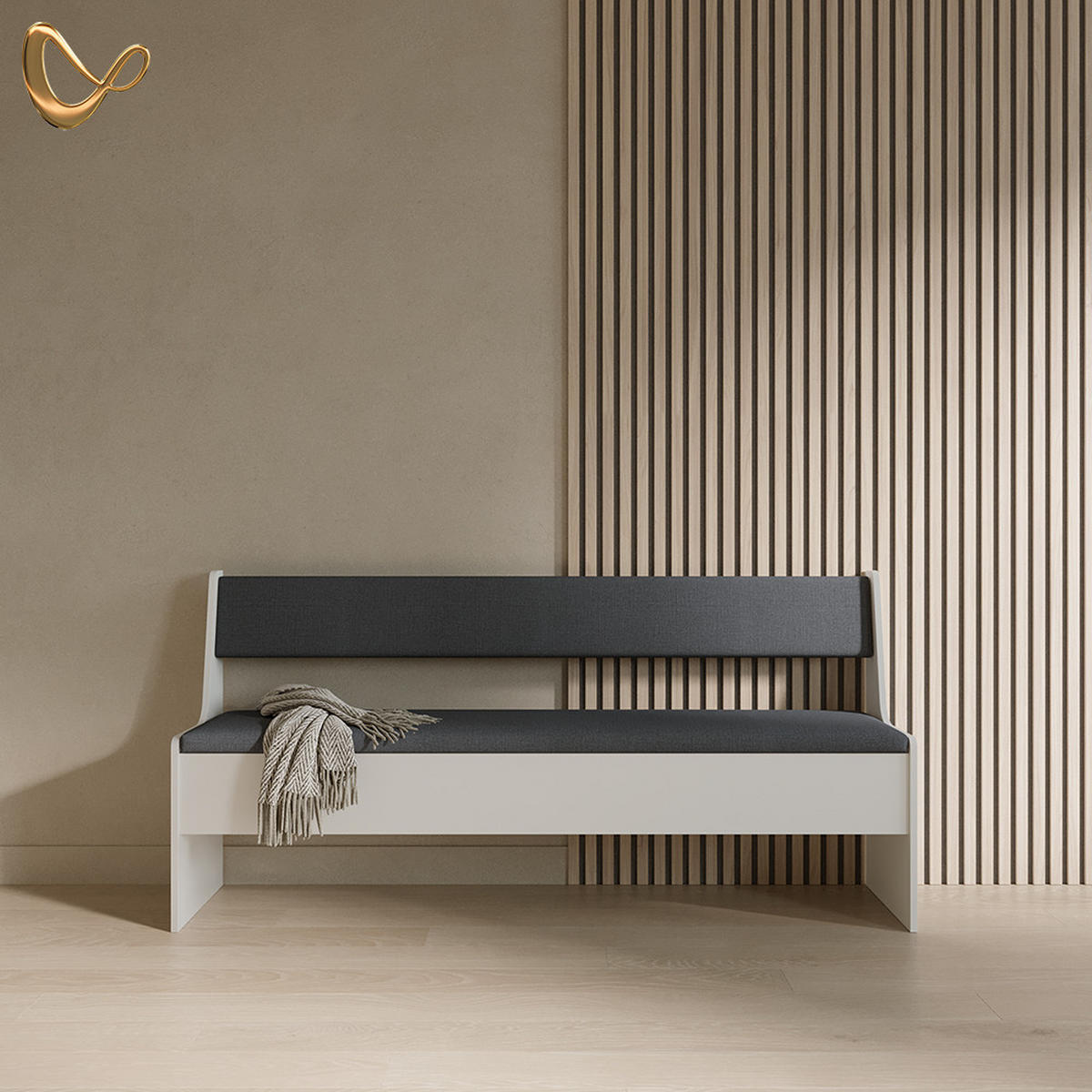 ESSZIMMER-ECKBANK Tiberio Weiß 41.5 x 166.6 cm - Weiß, Holzwerkstoff (41.5/166.6cm) - Livinity®