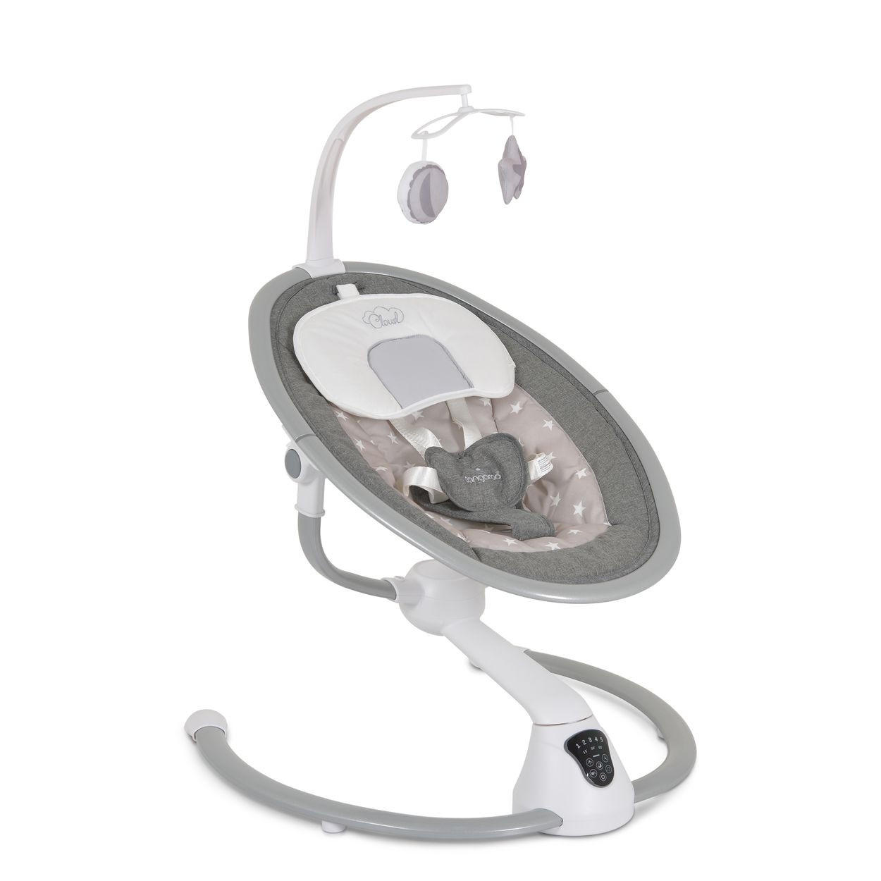 BABYWIPPE Swing Cloud elektrisch beige Sterne Musikfunktion, Timer, Fernbedienung, Schwingfunktion, Mobile - Beige, Metall - Cangaroo