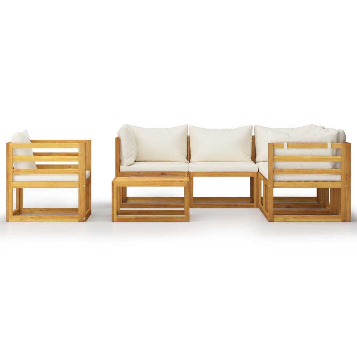 GARTENSET Reich 7-teilig - Creme, Holzwerkstoff - Nettlife