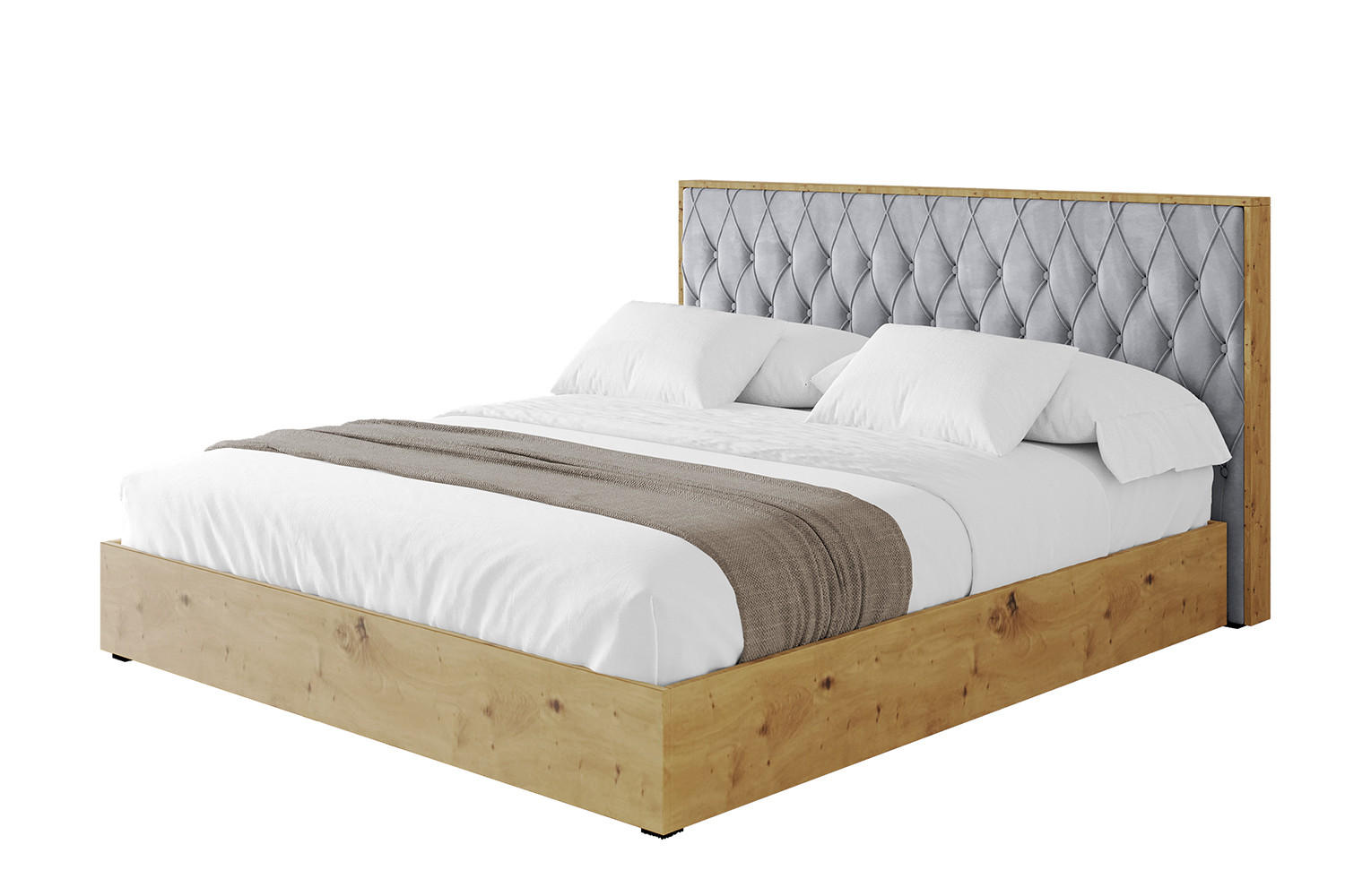 POLSTERBETT mit Bettkasten und Lattenrost, Bett mit Matratze H3/H4 - ENZO5 120x200 Hellgrau - Hellgrau, Holzwerkstoff/Textil (120/200cm) - ALTDECOR