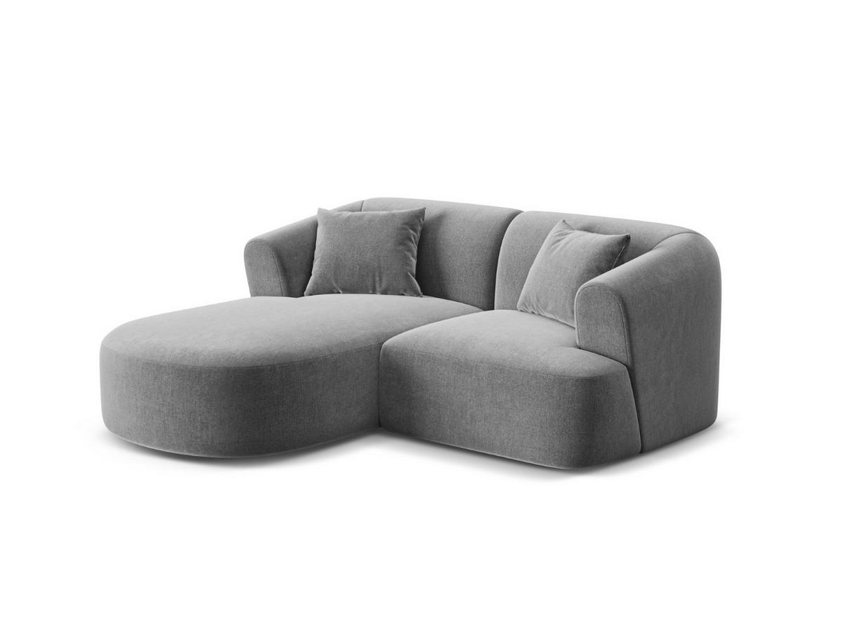 MODULARES-ECKSOFA links Campi aus Samt grau 3 Sitzplätze - Grau, Textil (156/180cm) - Cosmopolitan Design