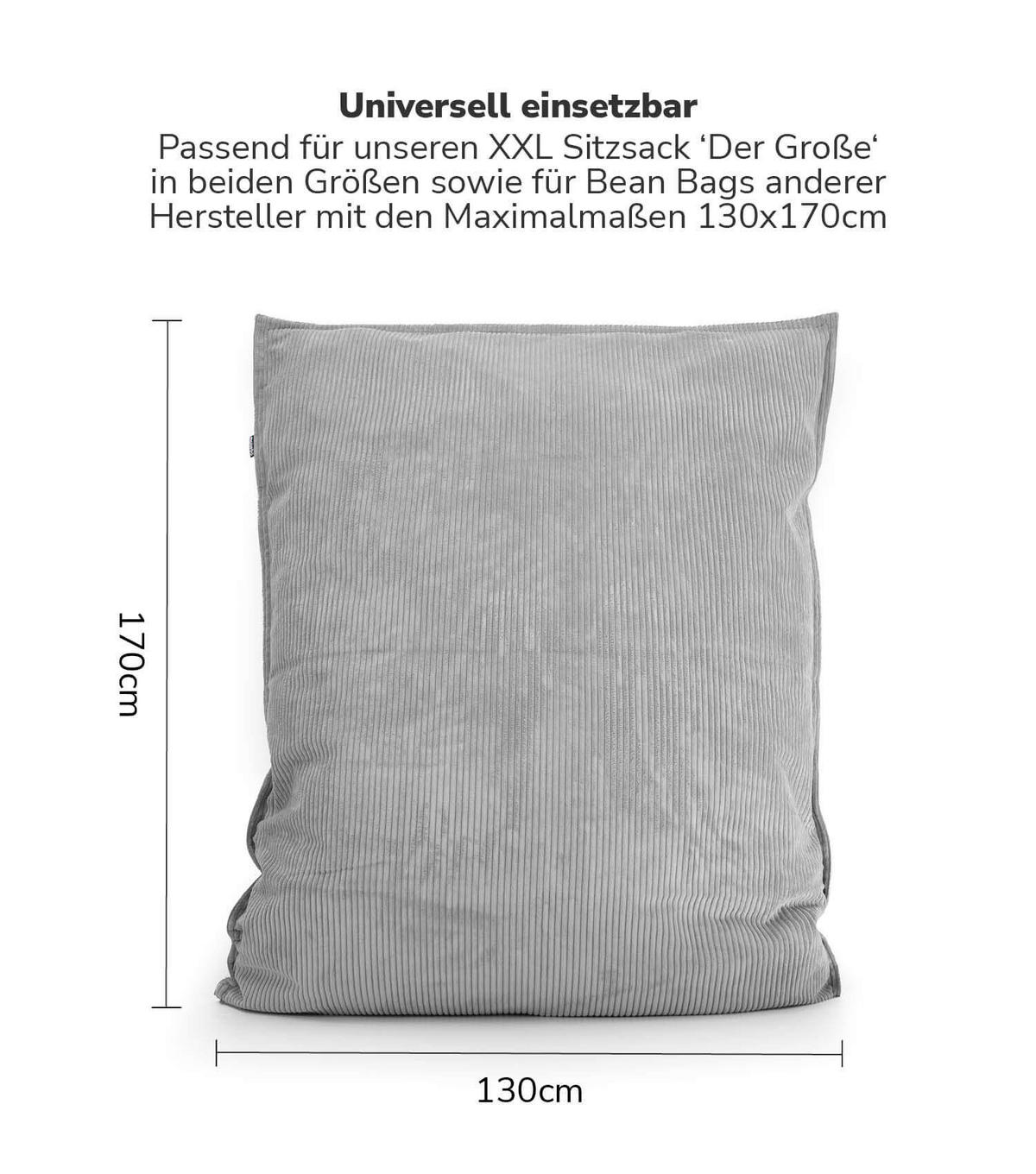 SITZSACK BEZUG Das Kuschel-Cover - Grau, Textil (130/20/170cm) - Mokebo