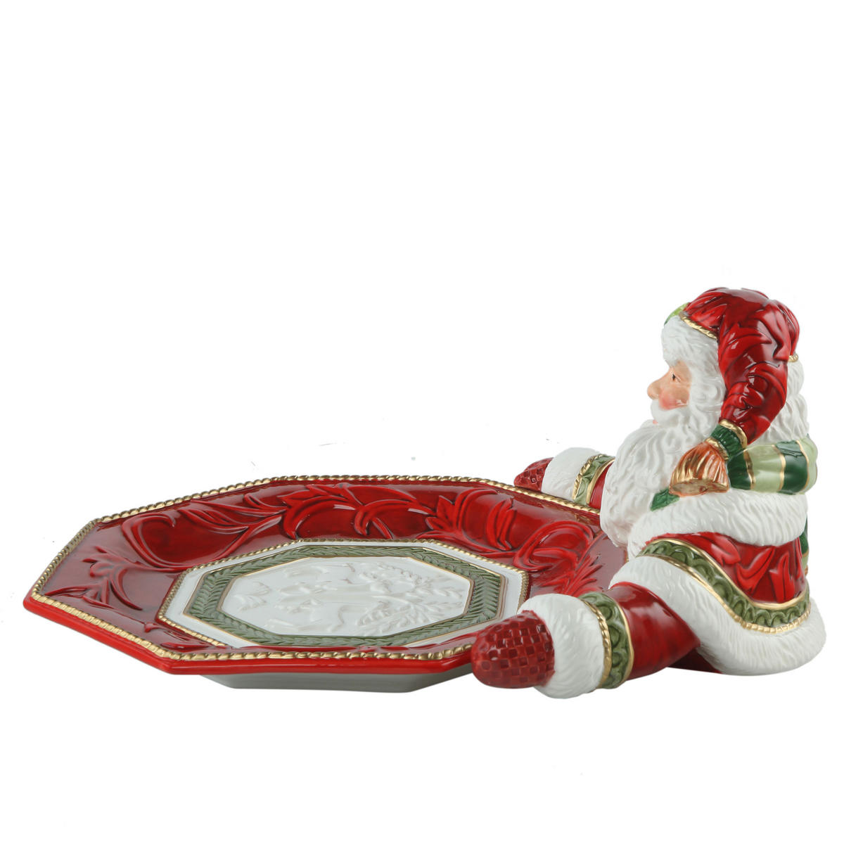 KÜNSTLERSCHALE Santa präsentiert, Fitz & Floyd, Steingut, Bunt, 16.5 cm - Multicolor, Keramik (16.5cm) - Goebel