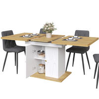 JÍDELNÍ SET 5D Rozkládací 110-140cm Šedé židle - bílá, kov (54.99/15.01/95cm) - FLIEKS
