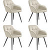 ESSZIMMERSTUHL 4er Set Marilyn 58 x 62 x 82 cm creme/schwarz - Creme/Schwarz, Kunststoff (58/82/62cm) - tectake