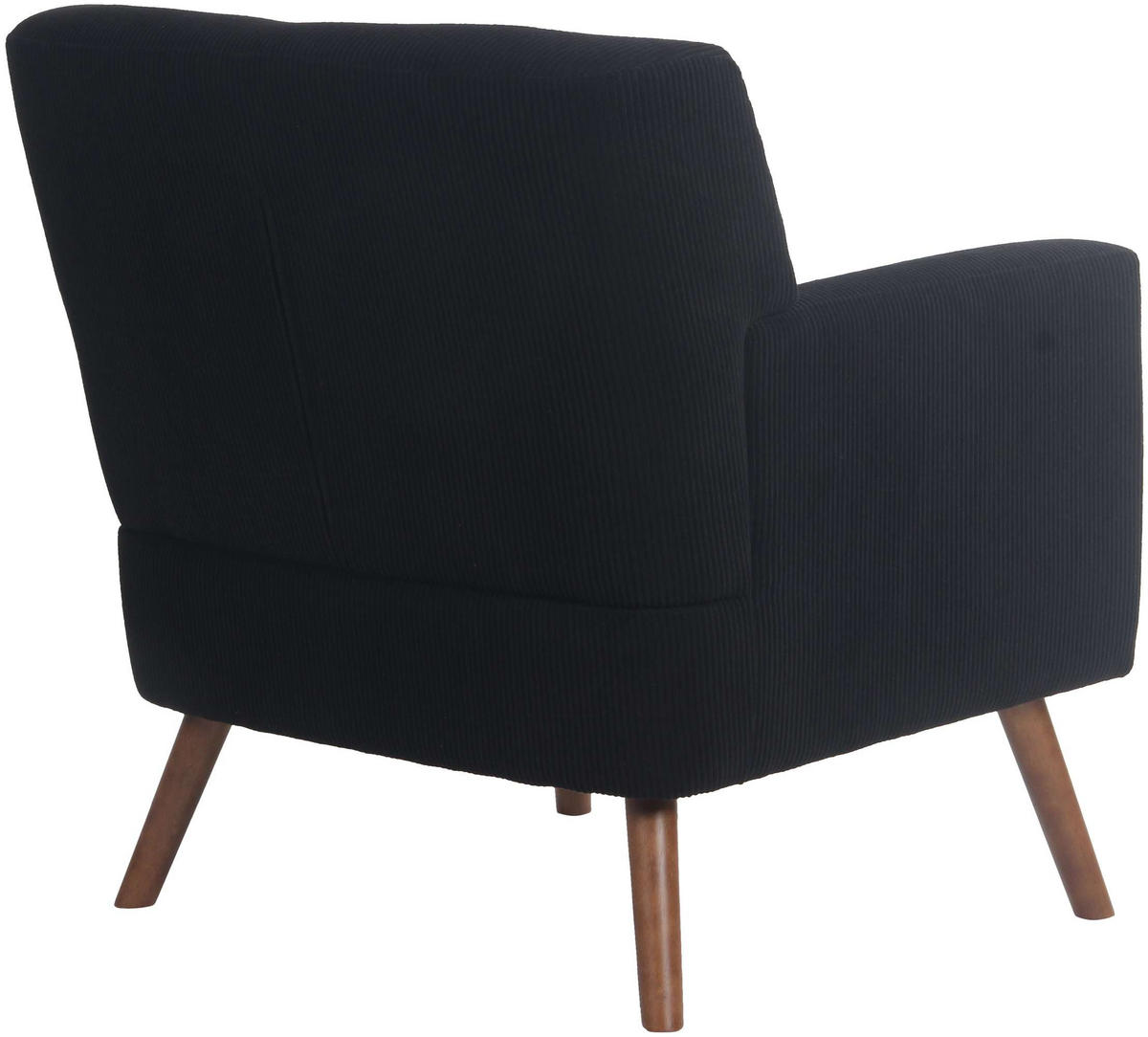SESSEL Cord Schwarz - Schwarz/Braun, Holz/Textil (72/80/74cm) - CLP