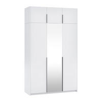 ŠATNÍ SKŘÍŇ S OTOČNÝMI DVEŘMI THALIA, 148/250/58 cm 3dveřová se zrcadlem, bílá - bílá, kompozitní dřevo (148/250/58cm) - MASSENO