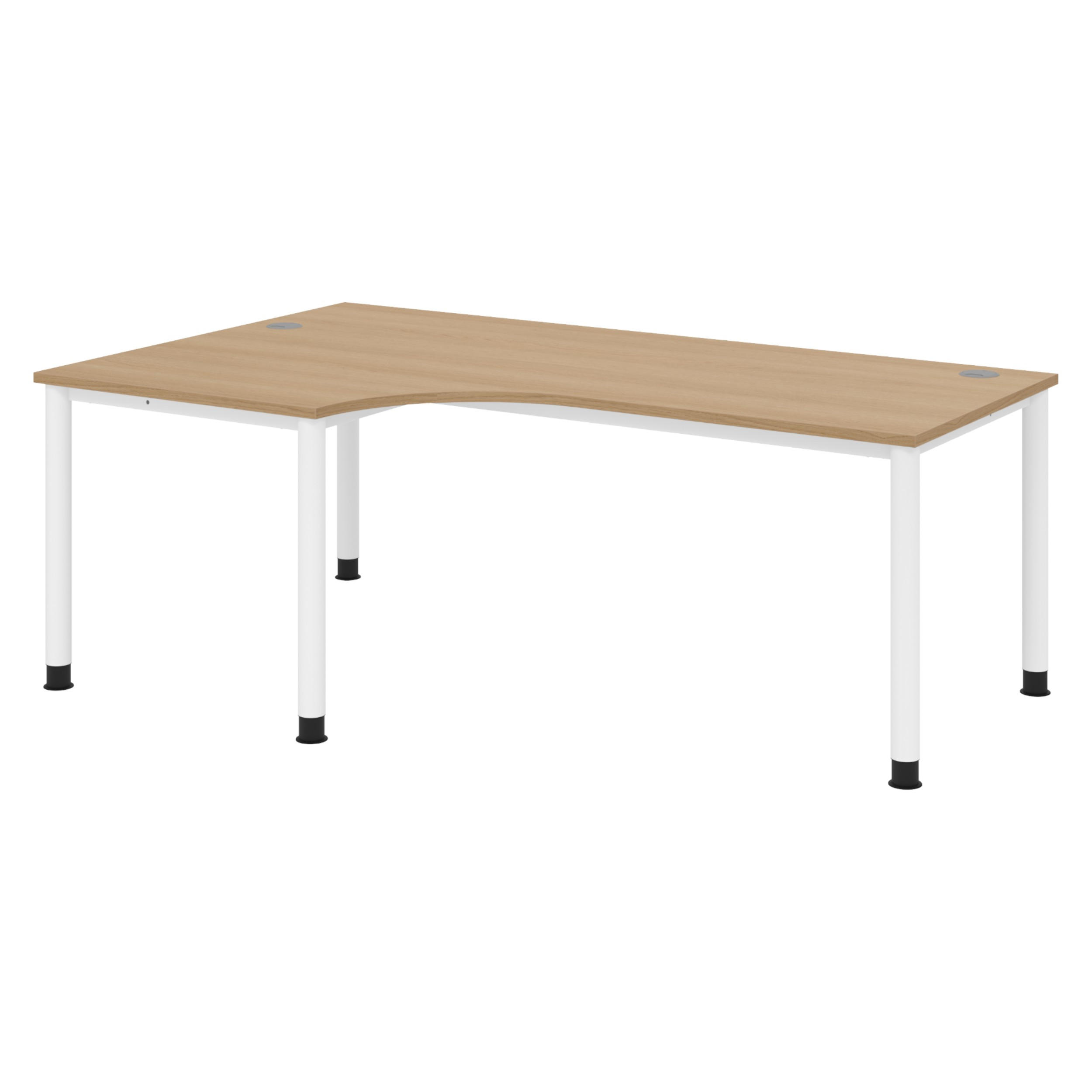 SCHREIBTISCH Serie-H 120/200/74 cm in Eichefarben/Weiß - Eichefarben/Weiß, Holzwerkstoff (120/200/74cm) - bümö