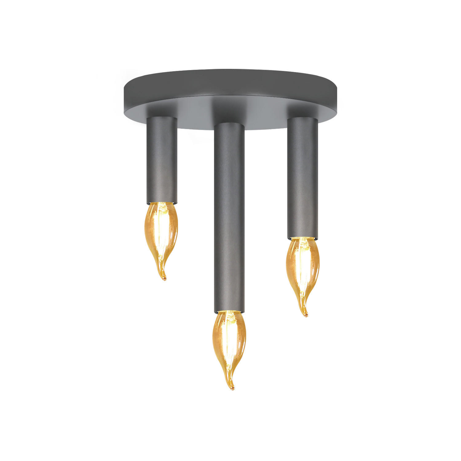 DECKENLEUCHTE Udo 3-flammig 15/15/10 cm - Schwarz, Metall (15/15/10cm) - Nettlife