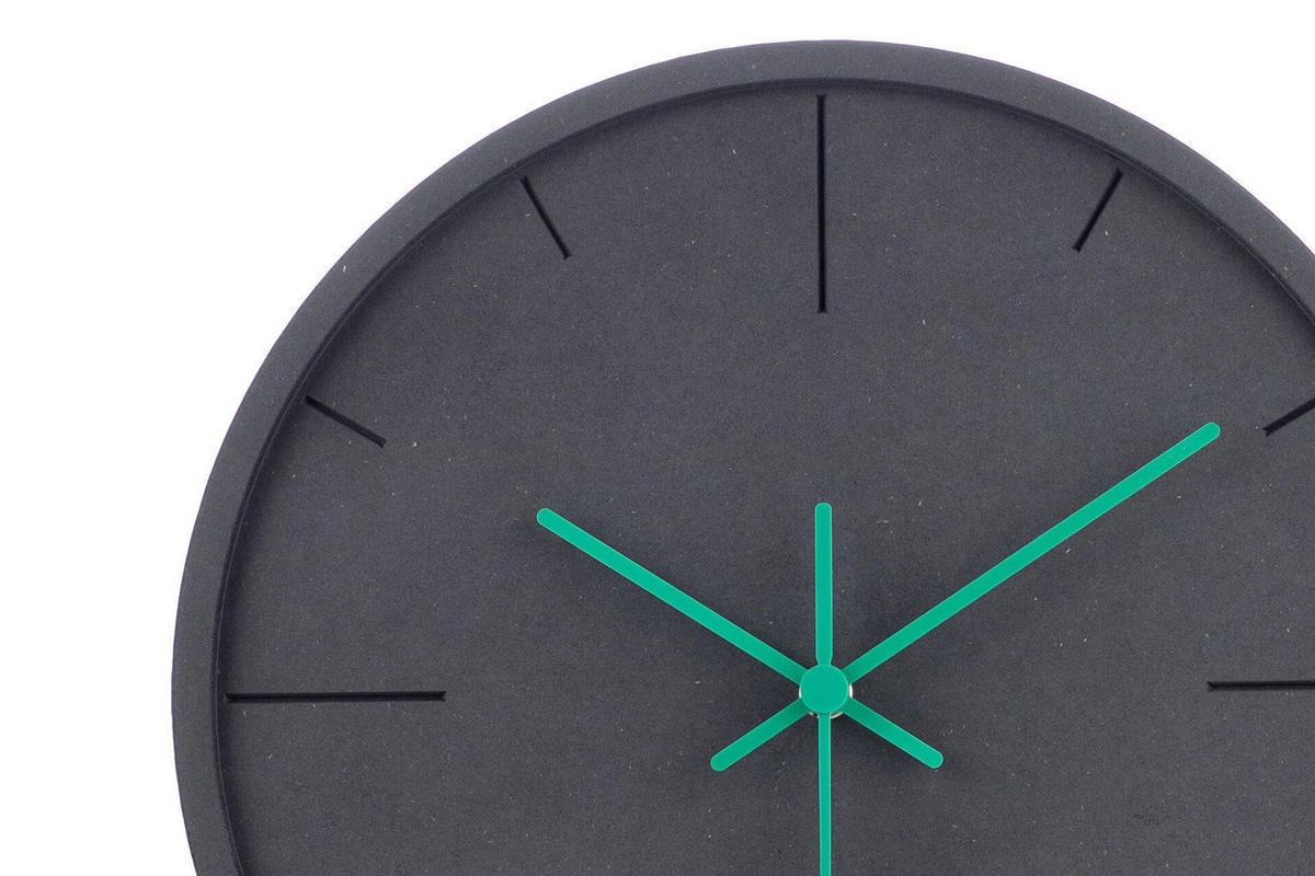 WANDUHR Design Grau 30/30 cm - Schwarz, Holzwerkstoff (29.5/29.5/1cm) - ONZENO