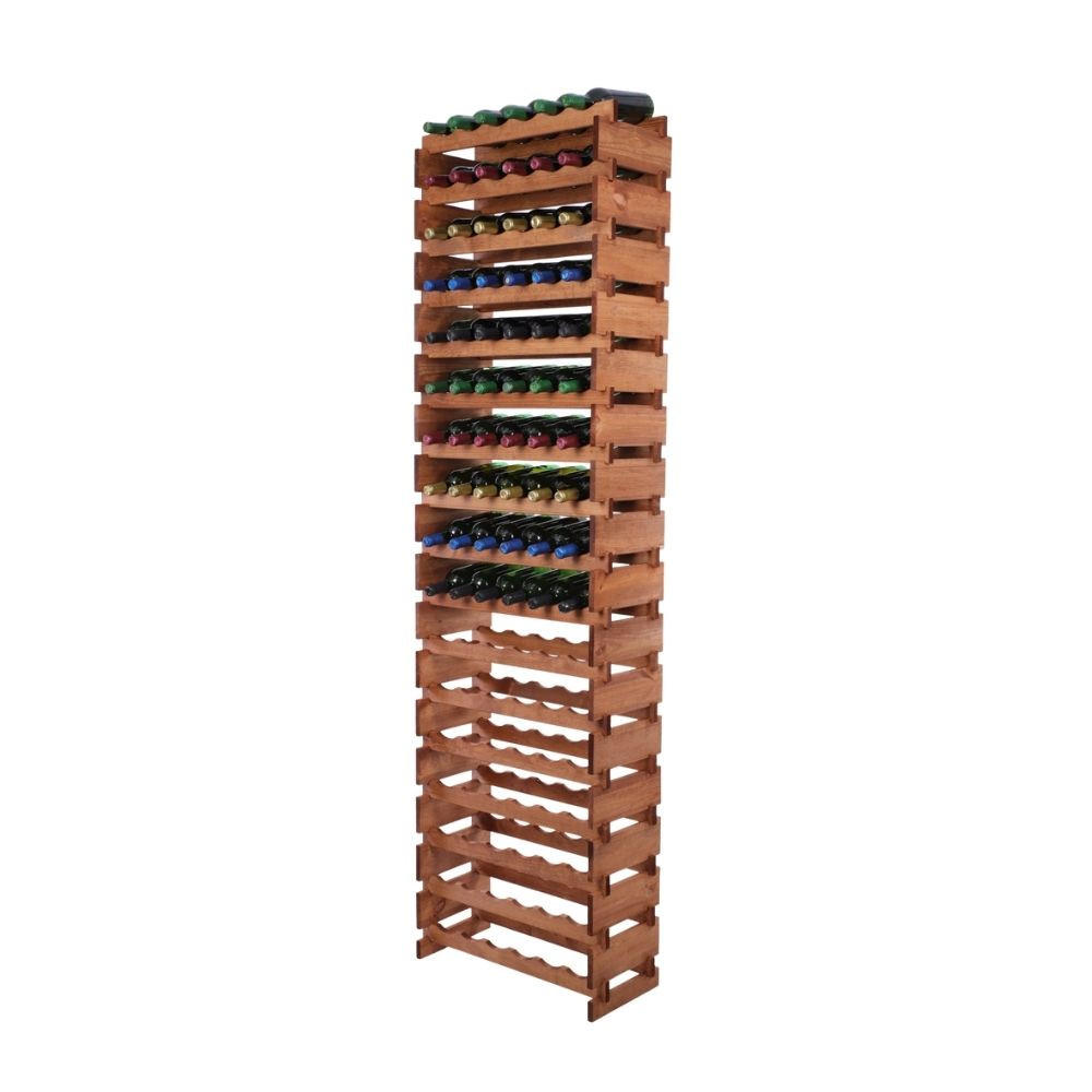 WEINREGAL VINOTECA FLEX PRO HxBxT 233x65x28cm 102 Flaschen auf 17 Ebenen Braun geölt - Braun, Holz (65/233/28cm) - PROREGAL