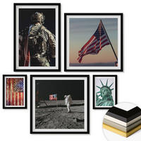 WANDBILDER 5er-Set - 50x50 cm & 20x30 cm & 40x60 cm Schwarzer Rahmen - Ruhige Landschaften am Strand der Sonne - Schwarz, Kunststoff (40/60cm) - ArtPrintCave
