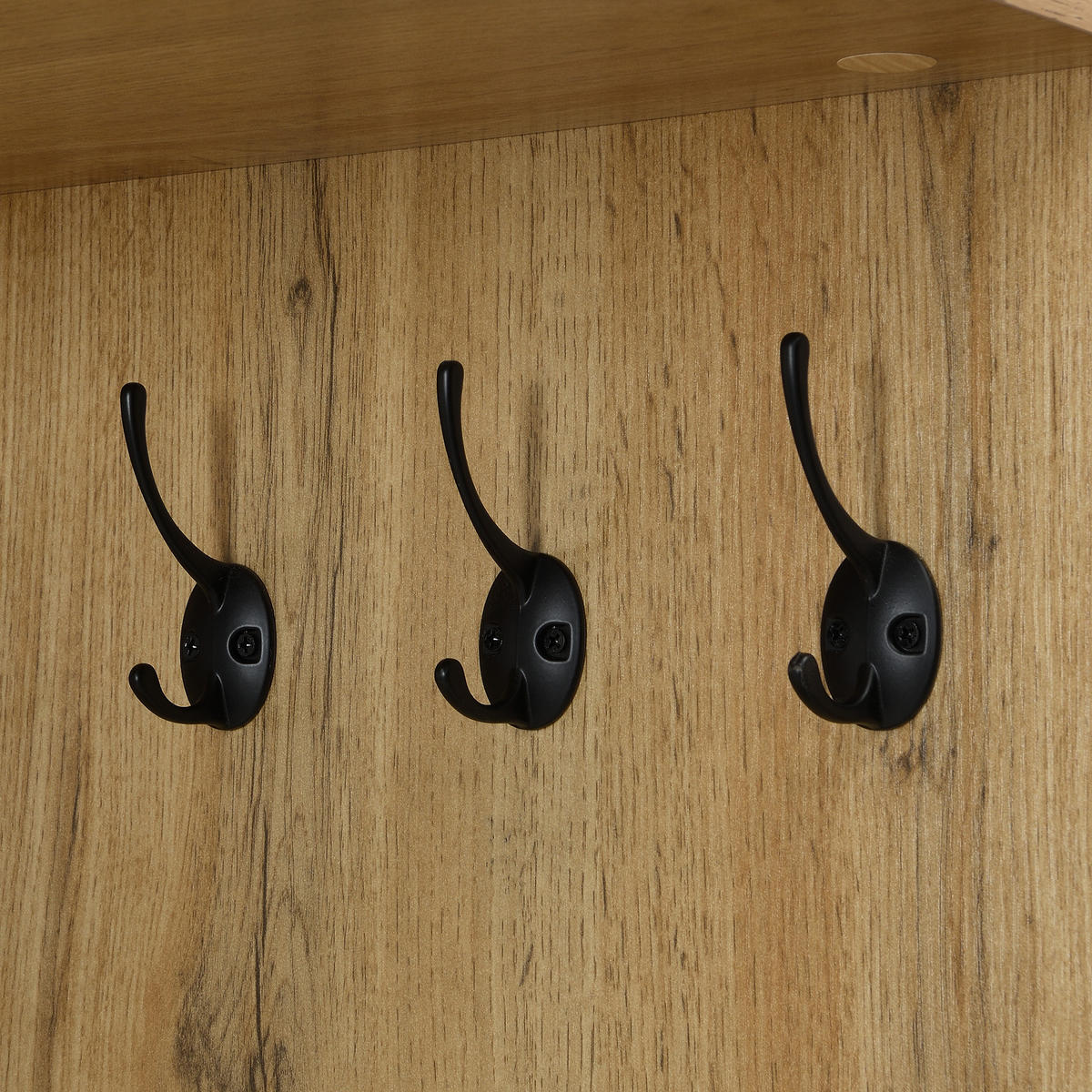 GARDEROBE mit Spiegel und Aufbewahrung 2 Türen und 3 Ablageflächen - Eichefarben, Holzwerkstoff/Metall (98/191/38cm) - Urban Meuble