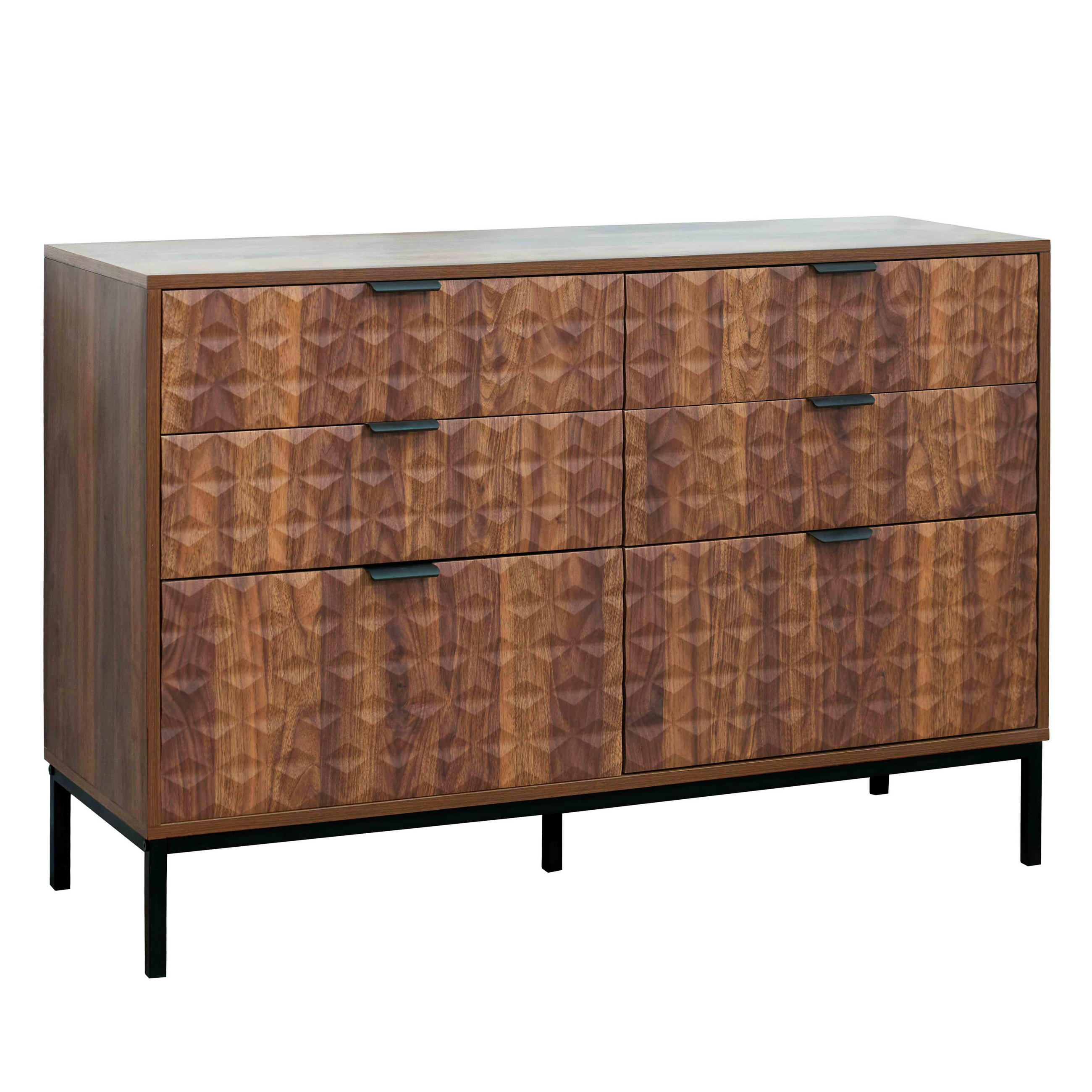 KOMMODE, dunkles Holzeffekt - Braun, Holz (40/76/112cm) - Oviala