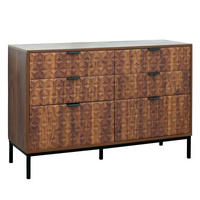 KOMMODE, dunkles Holzeffekt - Braun, Holz (40/76/112cm) - Oviala