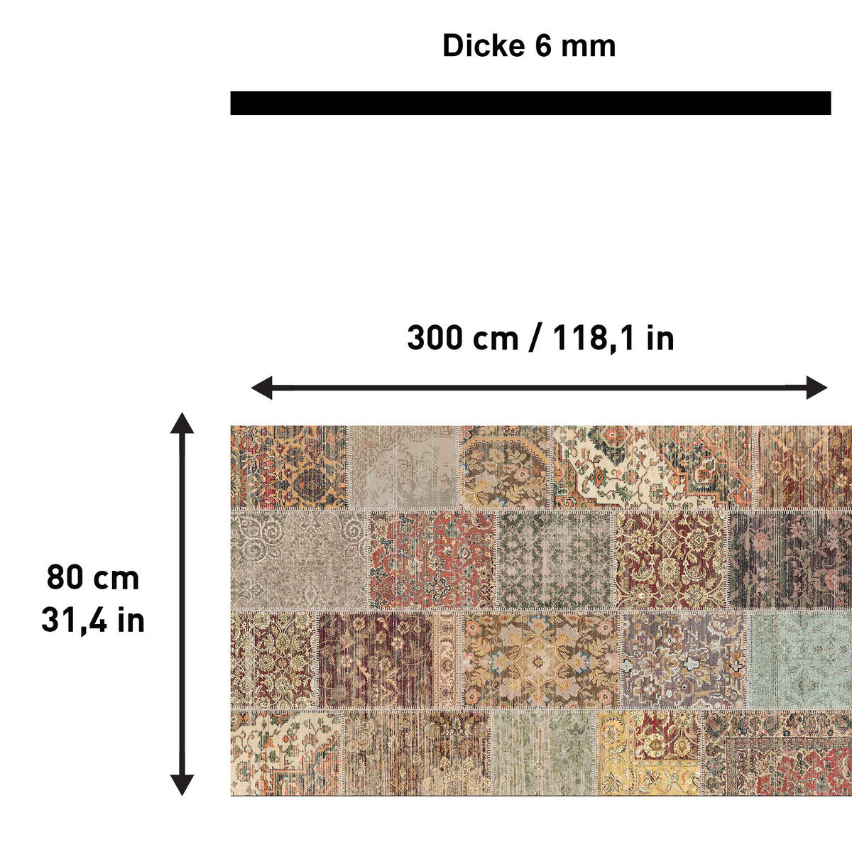 TEPPICH Nadine 80x300 cm - Multicolor, Textil (80/300cm) - Bamyum