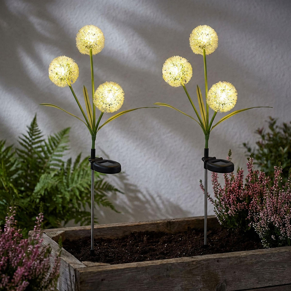 LED AUSSENLEUCHTE Edelstahl Gelb 2er Set - Gelb, Metall (23/23/75cm) - Globo Lighting