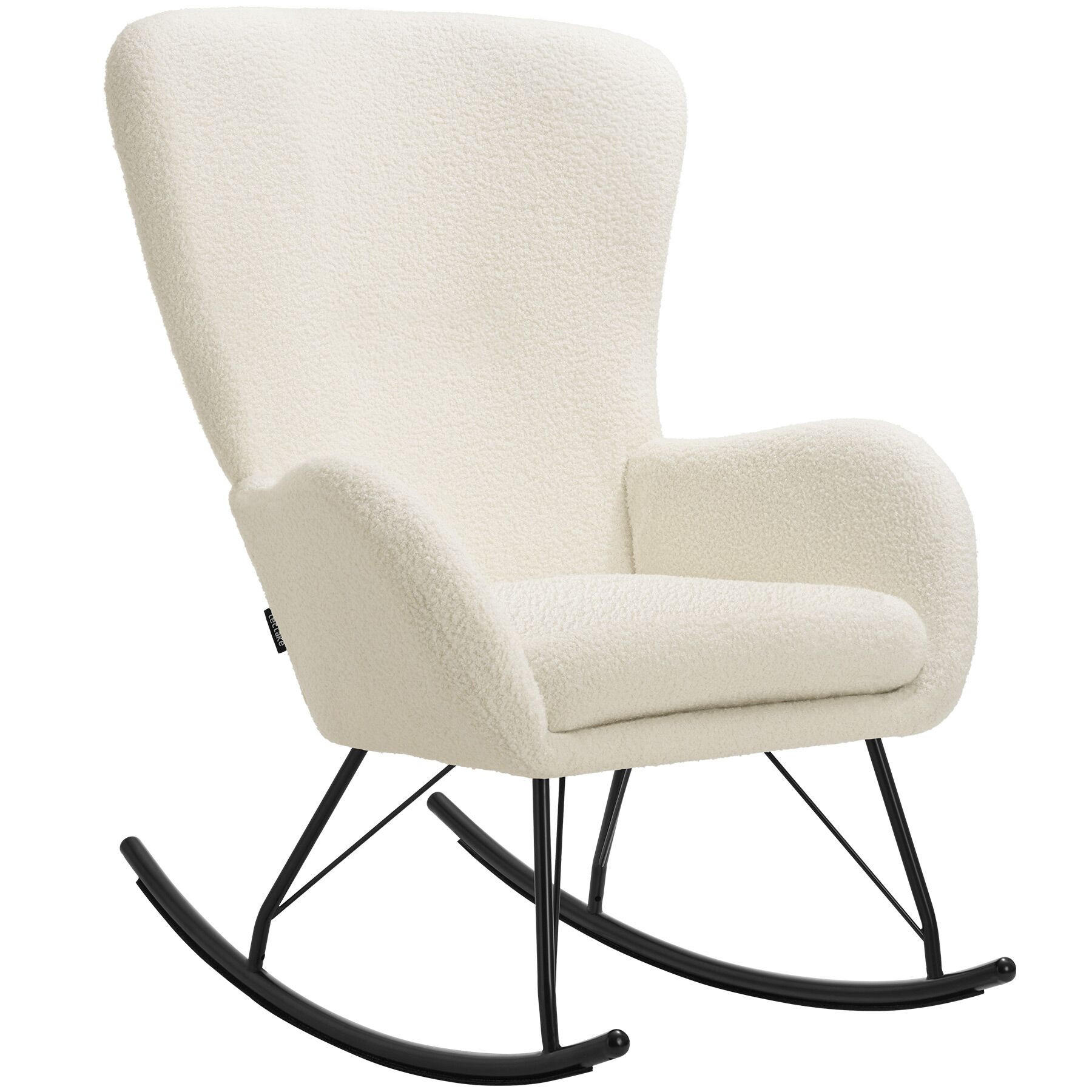 SCHAUKELSTUHL Swing, 70 x 93 x 100 cm, Belastbarkeit 120 kg, creme/schwarz - Creme/Schwarz, Kunststoff (70/100/93cm) - tectake