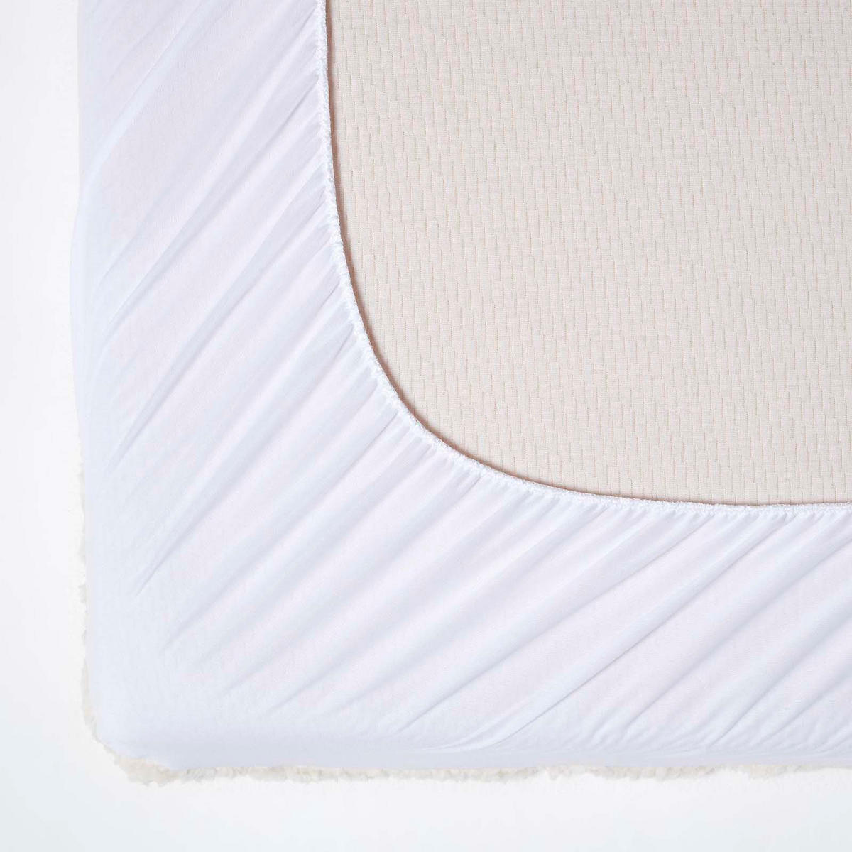 FLEECE-MATRATZENTOPPER 135/190 cm, weich & wärmend - Weiß, Textil (135/190cm) - Homescapes