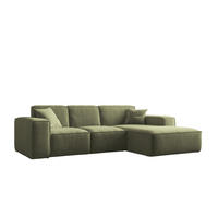 ECKSOFA L-Form Siena Stoff Salvador Olive Rechts - Olivgrün, Holz (266/165cm) - Kaiser Möbel