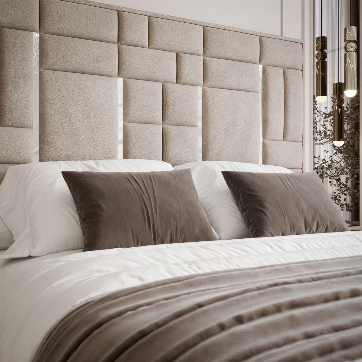 POLSTERBETT BRIGITTE SILVER mit Bettkasten 140x200 cm Element 17 - Beige, Textil (140/200cm) - Lookway