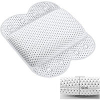 BADEKISSEN – 34 x 30 x 8 cm – Weiß – 8 große Saugnäpfe - Weiß, Textil (34/30cm)