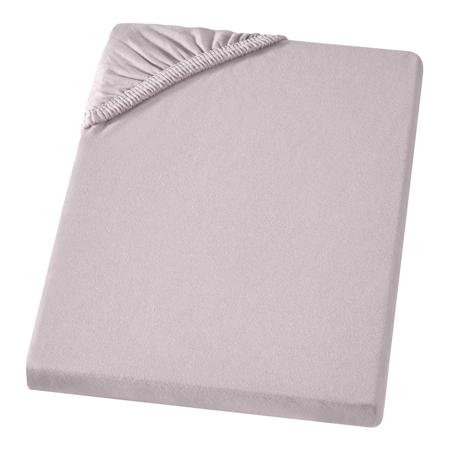 JERSEY-SPANNBETTTUCH 180x200 - 200x200 Große Bettlaken aus 100% Baumwolle, Spannbettlaken Laken Uni Platin - Platinfarben, Textil (200/200cm) - Carpe Sonno