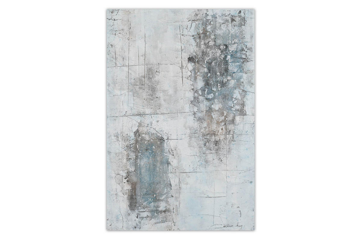 OLEJOMAĽBA 60/90 cm, More a pláž - sivá, drevo/textil (60/90cm) - KUNSTLOFT