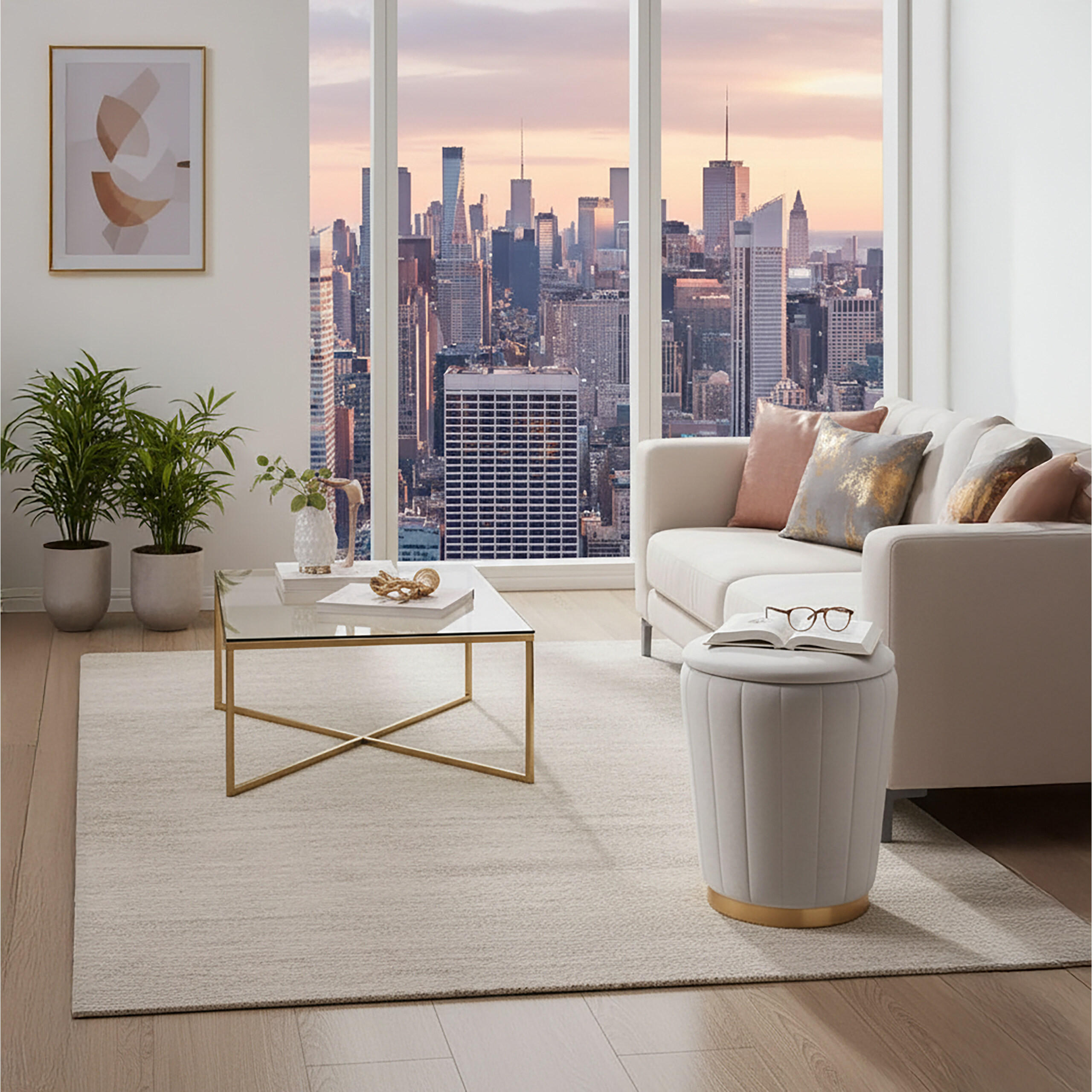 Thumbnail - Relaxdays Hocker, Grau, Textil, 1-Sitzer, Rund, 32x42x32 cm, Wohnzimmer, Hocker, Sitzhocker