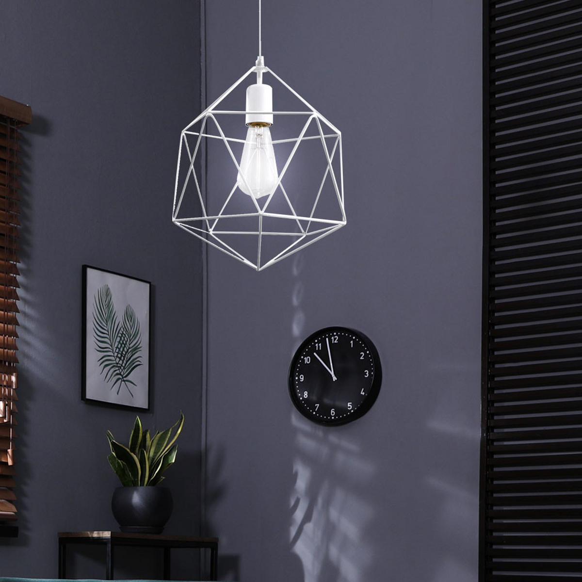 HÄNGELEUCHTE Stahl Weiß KÄFIG - Weiß, Metall (30/30/100cm)