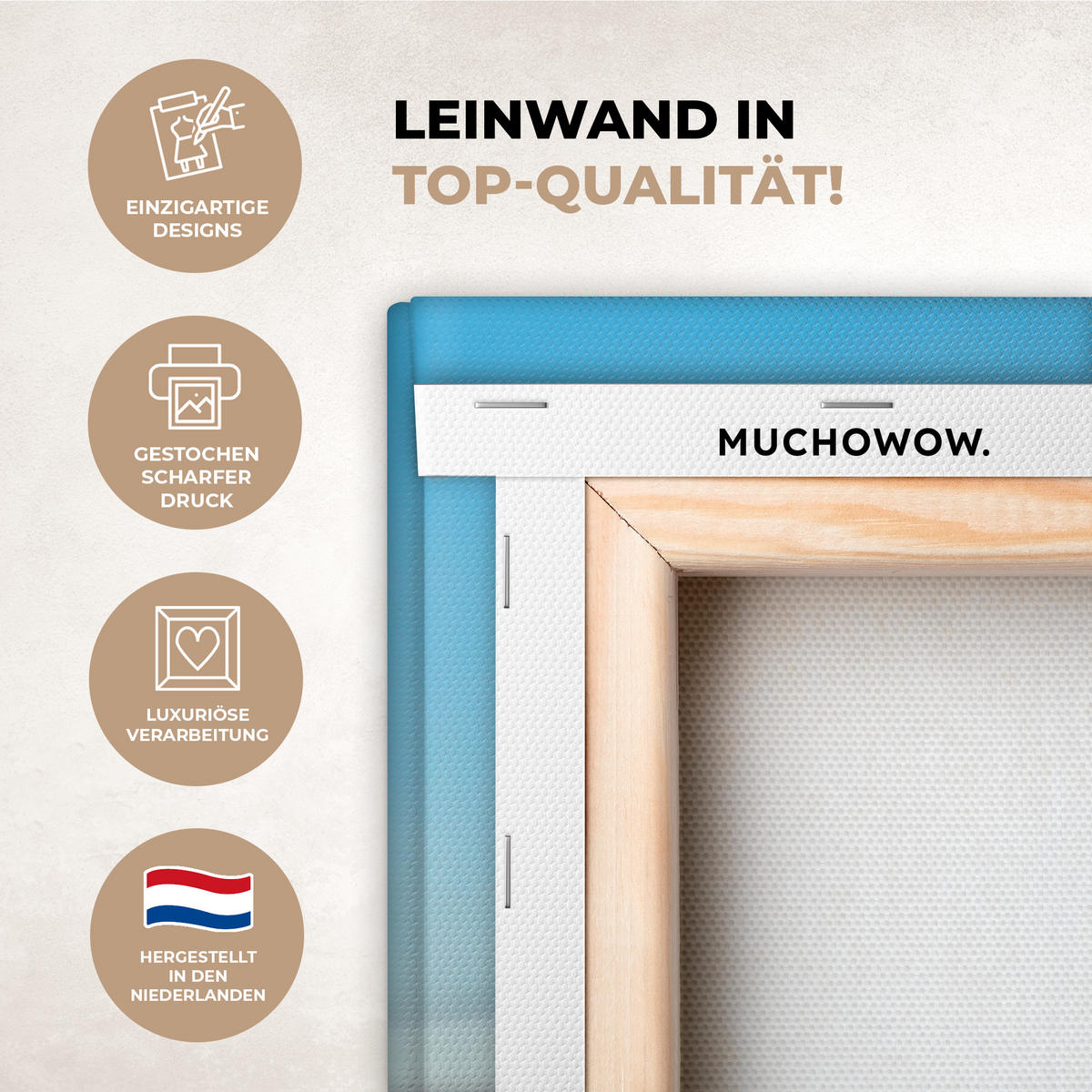 LEINWANDBILD Polen - Sonne - Warschau 90x90 cm - Blau, Textil (90/90cm) - MuchoWow