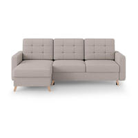 ECKSCHLAFSOFA Vinci mit universelle Ottomane, Cappuccino - Buchefarben/Cappuccino, Textil (236/151cm) - Beautysofa