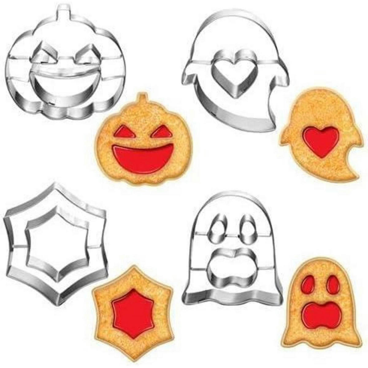 AUSSTECHER Set 4-teilig Halloween Edelstahl 2 cm tief - Multicolor, Metall (13.1/2.2/14.3cm)