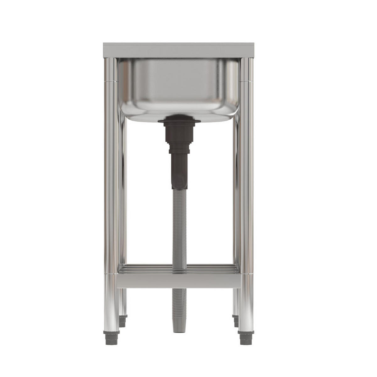 GASTROSPÜLE 50/40/80 cm Edelstahl Ablagefläche - Silberfarben, Metall (50/80/40cm) - Livingandhome