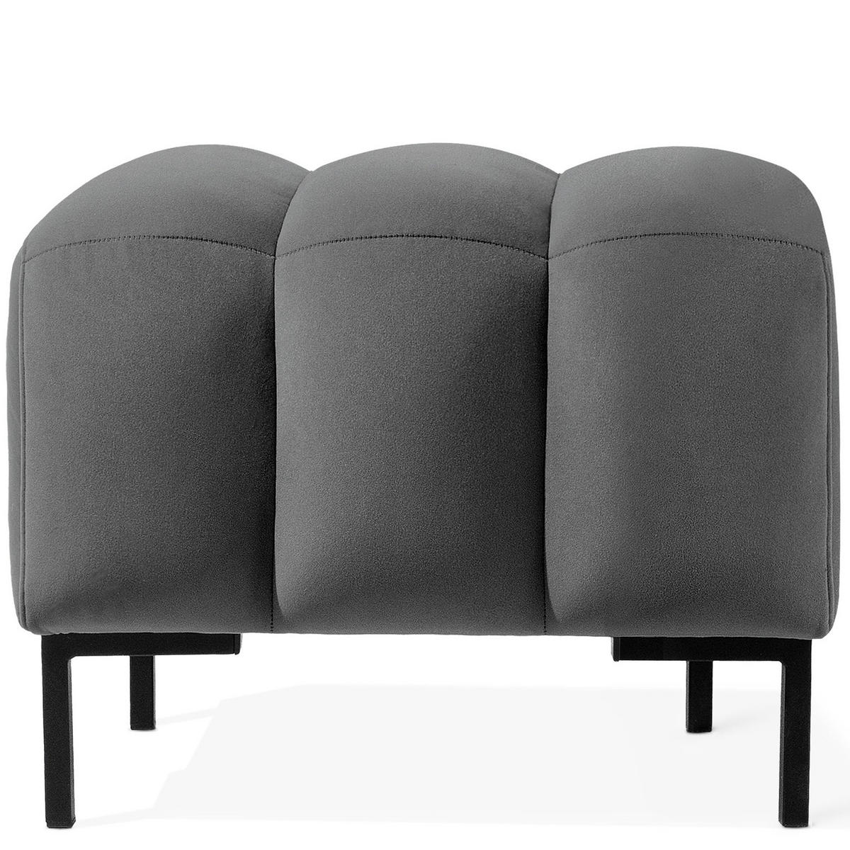 SITZHOCKER Polsterhocker PECCO, Veloursstoff - Dunkelgrau/Schwarz, Holz/Textil (60/50/50cm) - KONSIMO®